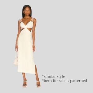 💛🩷 House of Harlow 1960 Strappy Cutout Satin Midi Dress w/Slit, M, NWT